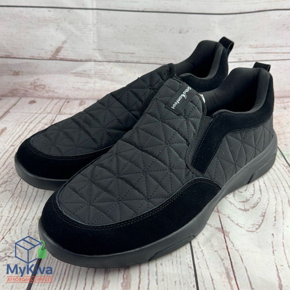 Men’s Orthopedic Slip-On Loafers Arch Support Walking Shoes Black Size 13